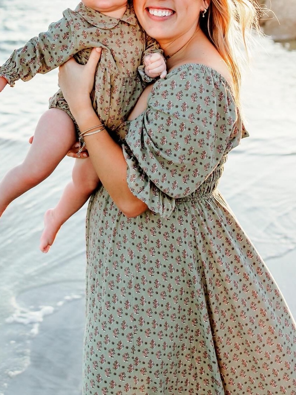 Rylee + Cru Women’s Green Floral maxi dress